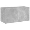 vidaXL TV Wall Cabinet with LED Lights Concrete Grey 80x35x41 cm