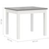vidaXL 4 Piece Children Table and Chair Set White and Grey MDF