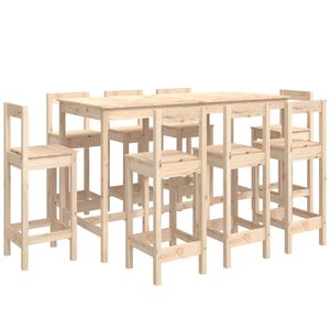 vidaXL 9 Piece Bar Set Solid Wood Pine
