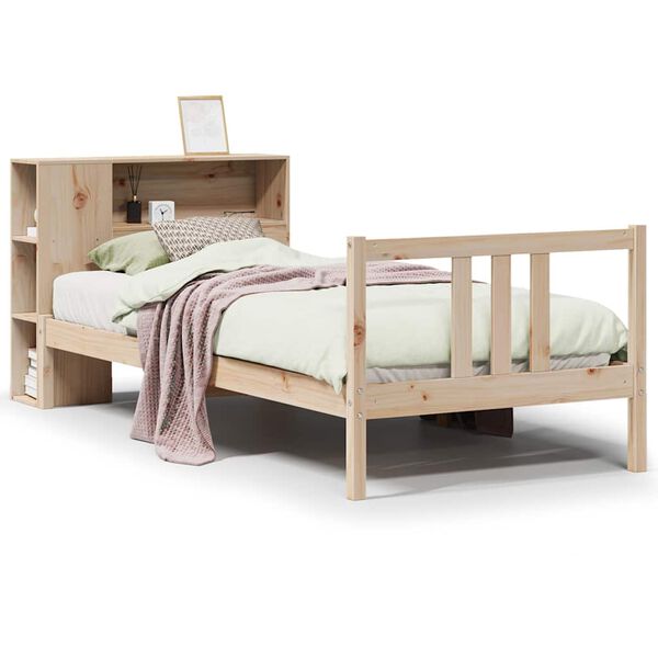 vidaXL Bookcase Bed without Mattress 90x190cm Solid Wood Pine