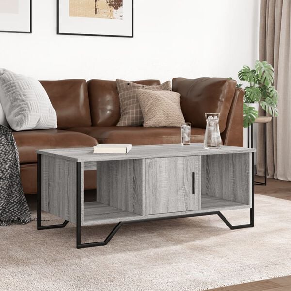 vidaXL Coffee Table Grey Sonoma 100x51x40 cm Engineered Wood