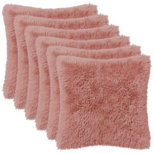 vidaXL Cushion Cover 6 pcs HEERLEN Pink 30 x 30 cm PV Fleece