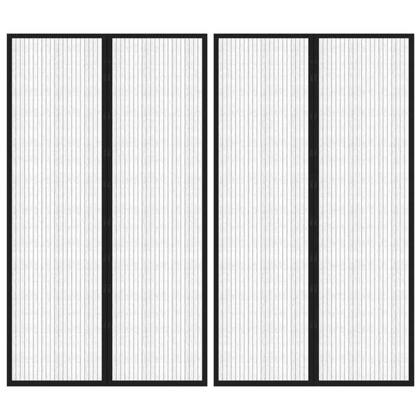 vidaXL Insect Door Curtains 2 pcs with Magnet Blocks Black 200x80 cm