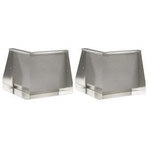 vidaXL Retaining Wall 2 pcs 50 x 50 x 30 cm Stainless Steel Silver