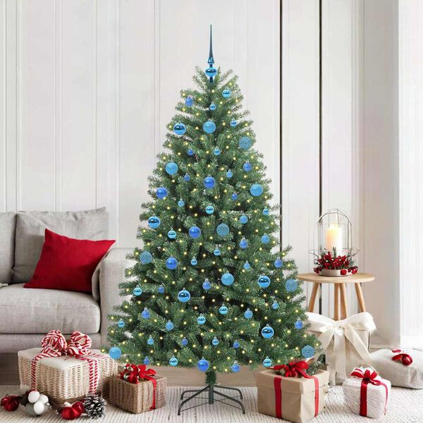 vidaXL Artificial Hinged Christmas Tree Green 180 cm PVC and Metal