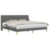 vidaXL Bed Frame with Headboard Dark Grey 180 x 200 cm Fabric