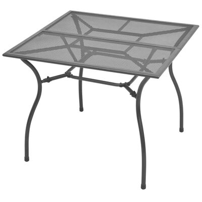 vidaXL Garden Table 90x90x72 cm Steel Mesh