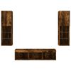 vidaXL 5 Piece TV Wall Units with LED Smoked Oak Engineered Wood