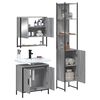 vidaXL 3 Piece Bathroom Furniture Set Grey Sonoma Engineered Wood