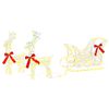 vidaXL Reindeer Pull Sleigh 160 LEDs Warm White 30 x 12 x 54.5 cm PET