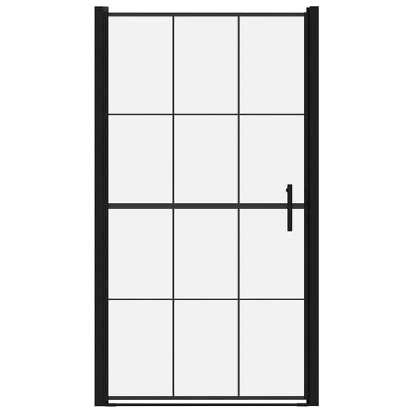 vidaXL Shower Door Tempered Glass 100x178 cm Black