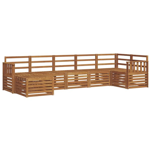 vidaXL Sofa Sets 7 pcs Natural Solid Acacia Wood