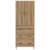 vidaXL Highboard with Drawer Artisan Oak 69.5 x 34 x 180 cm