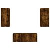 vidaXL 4 Piece TV Wall Units with LED Smoked Oak Engineered Wood