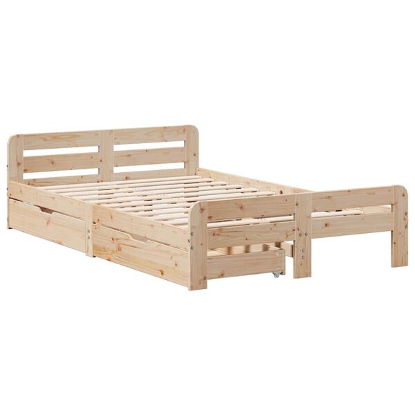 vidaXL Bed frame without Mattress 135x190 cm Double Solid Wood Pine