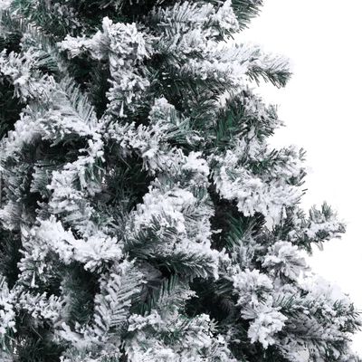 vidaXL Artificial Christmas Tree with Flocked Snow Green 150 cm PVC
