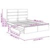 vidaXL Storage Bed Grey Sonoma 150 x 200 cm Engineered Wood