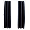 vidaXL Blackout Curtains with Rings 2 pcs Black 97x213 cm Fabric