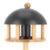 Esschert Design Bird Table with Silo and Round Roof Black