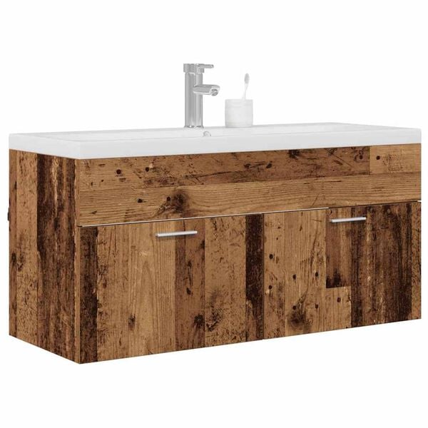 vidaXL Bathroom Cabinet Old Wood 100 x 38.5 x 46 cm Engineered Wood