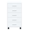 vidaXL Drawer Cabinet with Castors High Gloss White Engineered Wood