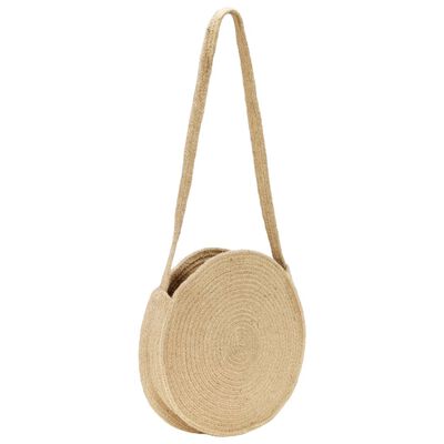 vidaXL Round Shoulder Bag Natural Handmade Jute
