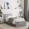 vidaXL Bed Frame without Mattress with Headboard Concrete Grey 75x190 cm Small Single