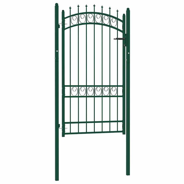 vidaXL Fence Gate Emmen with Spikes Steel 103x134.5 cm Green