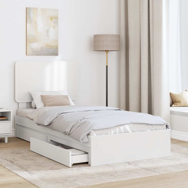 vidaXL Storage Bed with Headboard White 75 x 190 cm Engineered Wood