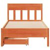 vidaXL Bed Frame without Mattress Wax Brown 75x190 cm Small Single Solid Wood Pine