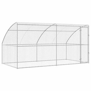 vidaXL Dog Kennel 2 pcs Silver 4 x 2 x 2 m Galvanised steel