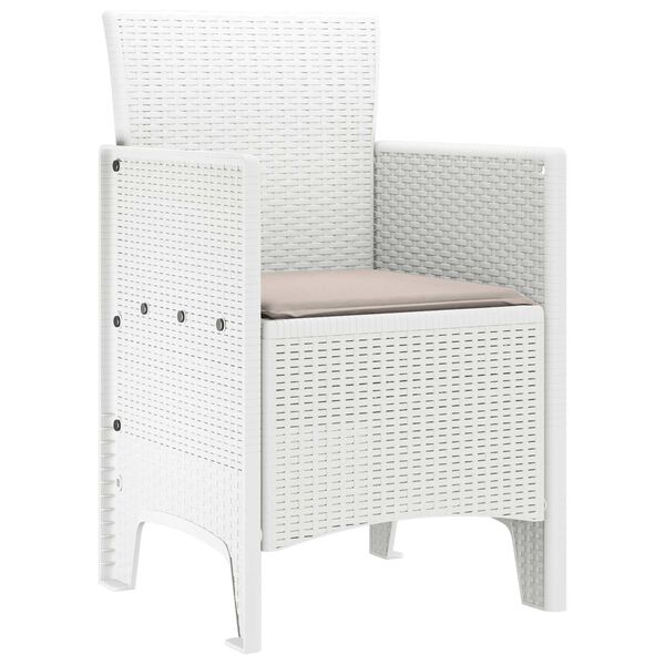 vidaXL Garden Chair 2 pcs White 53 x 49 x 85 cm Polypropylene