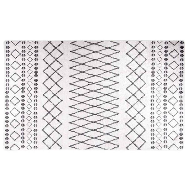 vidaXL Rug Washable Black and White 120x170 cm