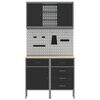 vidaXL Work Cabinet Set with Drawer with Shelf Manual 5 pcs Black