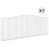 vidaXL Arched Gabion Baskets 7 pcs 400x30x140/160 cm Galvanised Iron
