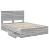 vidaXL Bed Frame with Drawer Grey Sonoma 140 x 200 cm Engineer Wood