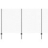 vidaXL Chainlink Fence with Post 10 x 1.4 m PVC-Coated Steel Grey Mesh