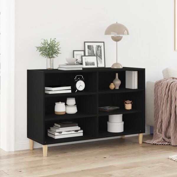 vidaXL Sideboard Black Oak 103.5 x 35 x 70 cm Engineered Wood