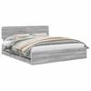 vidaXL Bed Frame with Drawer Grey Sonoma 180 x 200 cm Engineered Wood