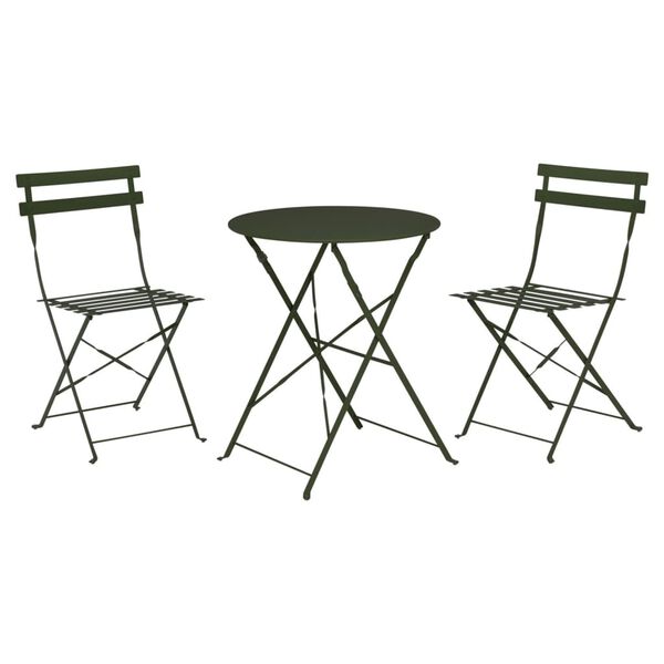 ProGarden 3 Pcs Bistro Set Matte Dark Green