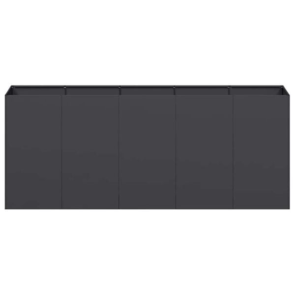 vidaXL Planter Black 200x40x80 cm Cold-rolled Steel