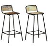 vidaXL Bar Chair | Set of 2 | Mixed colour finish | Solid reclaimed wood