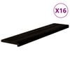 vidaXL Stair Treads 16 pcs Brown Black 120x25x2 cm Solid Wood Oak