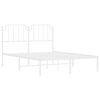 vidaXL Metal Bed Frame without Mattress with Headboard White 150x200cm