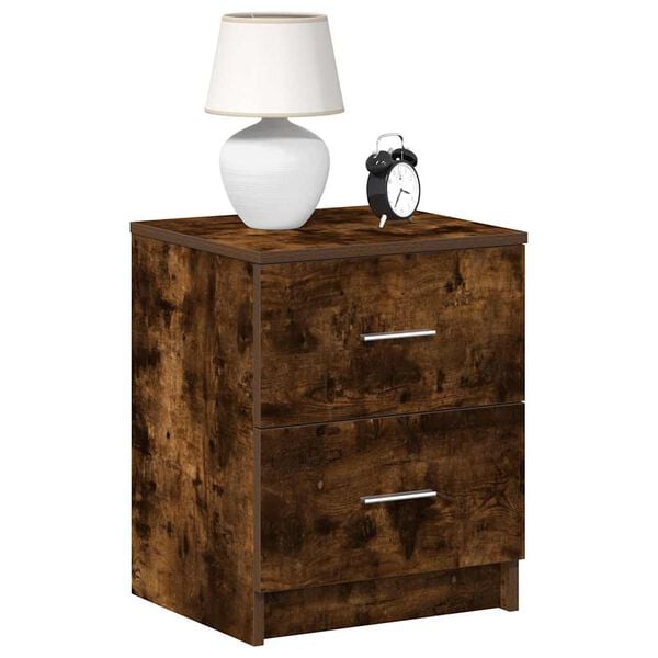 vidaXL Bedside Cabinets 2 pcs with 2 Drawers Smoked Oak 40x36x50 cm