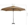 vidaXL Garden Parasol with Portable Base Taupe