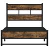 vidaXL Metal Bed Frame without Mattress Smoked Oak 107x203 cm