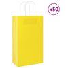 vidaXL Paper Bags 50 pcs with Handles Yellow 21x11x36 cm