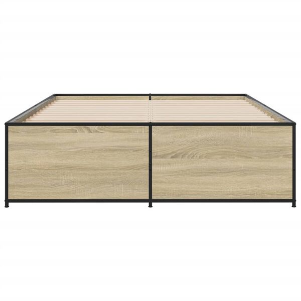 vidaXL Bed Frame without Mattress Sonoma Oak 140x190 cm