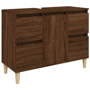 vidaXL Sink Cabinet Brown Oak 80x33x60 cm Engineered Wood